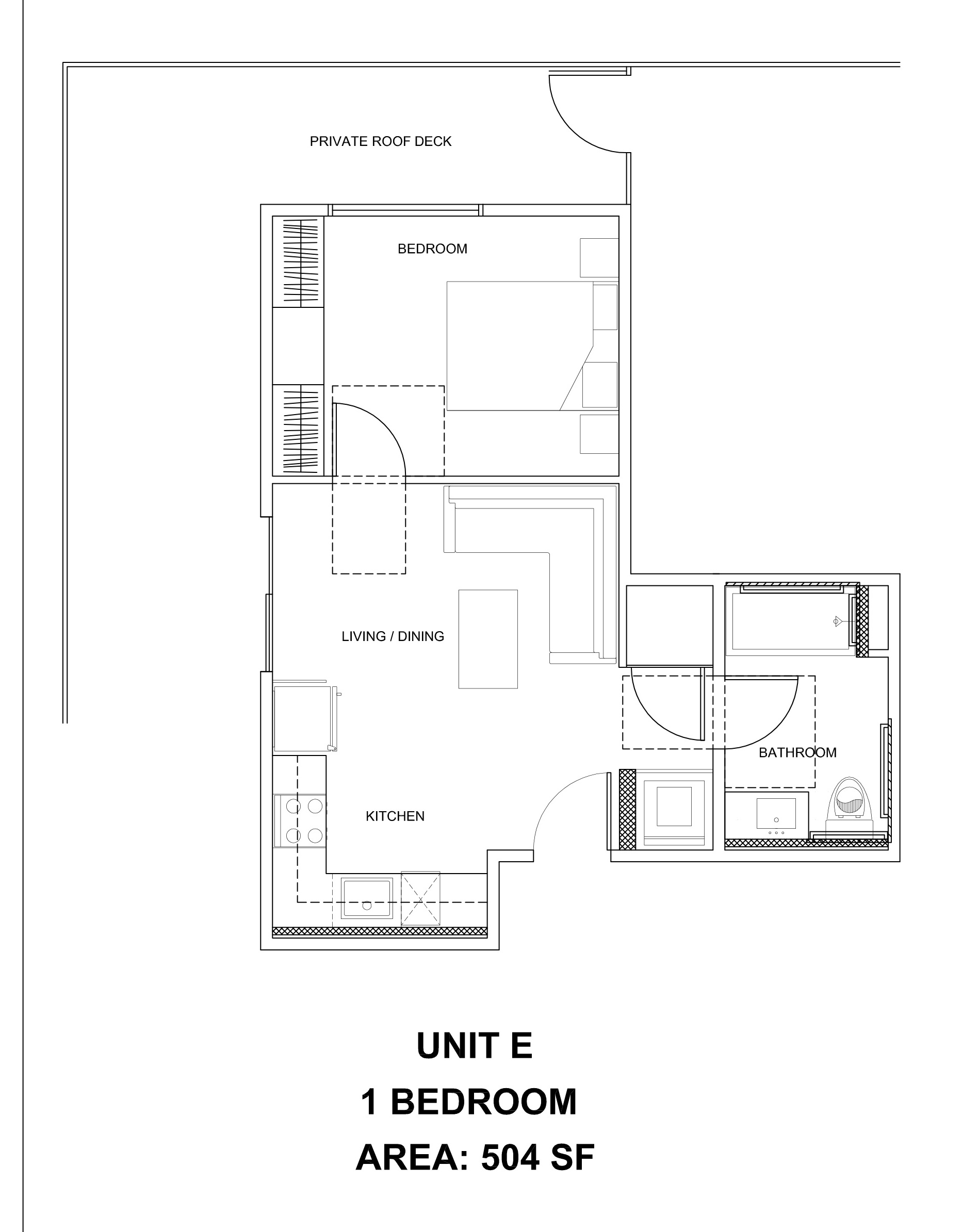 Unit E — 504 SF floor plan