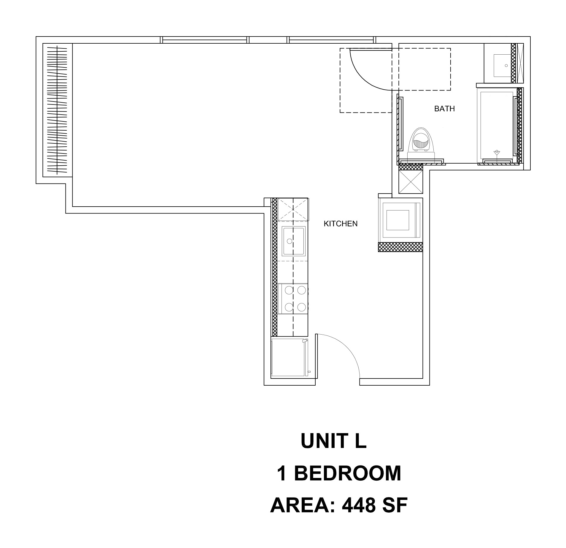 Unit L — 448 SF floor plan